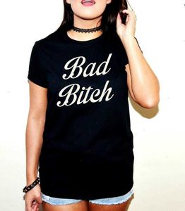 Bad Bitch Letters Print Tops Vrouwen Casual Hipster Grappige T-shirts Voor Lady Top Tee