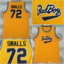 Maillot de basket-ball du film Bad Boy Notorious Big #72 Biggie Smalls, 100% cousu jaune S-XXL