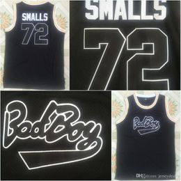 Bad Boy Notorious Big #72 Biggie Smalls Película Baloncesto Jersey 100% cosido Negro S-XXL
