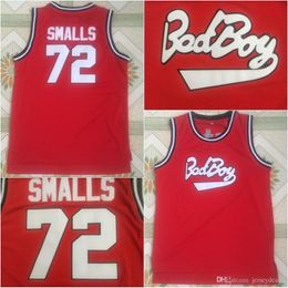 Bad Boy Notorious Big # 72 Biggie Smalls Film Basketball Jersey 100% Cousu Rouge S-XXL