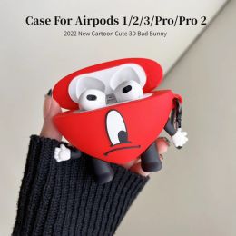 Bad Bunny Airpods Capa protetora para Airpods 1/2/3 Pro 1/2 Fone de ouvido Capa de silicone macio para Airpods