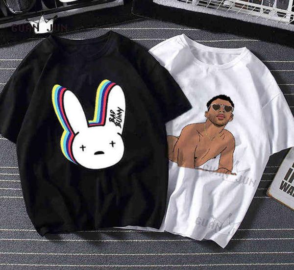Bad Bunny Camiseta divertida Hombres Unisex Algodón Harajuku Causal Camiseta Hombre Mujer Camiseta Gráfica Hip Hop Top Camisetas Hombre Streetwear Y2207613155