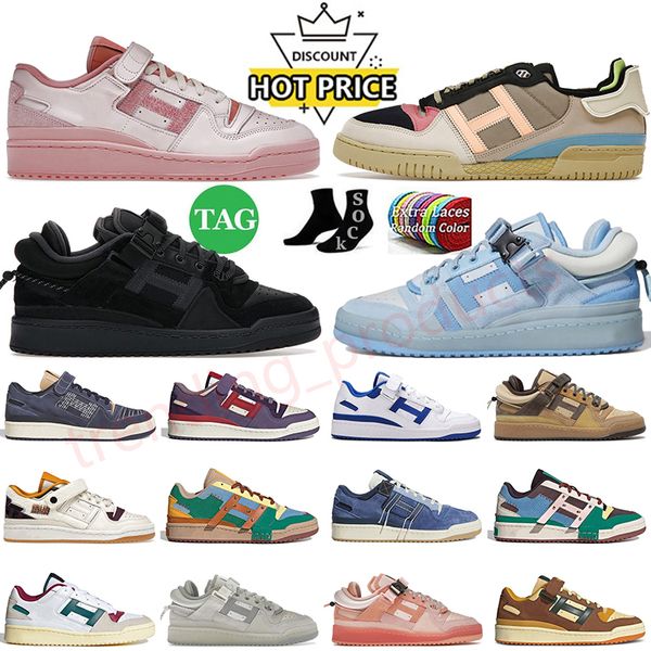 Bad Bunny Pink Easter Egg Forum 84 Zapatos para correr con hebilla baja Patchwork Regreso a la escuela Hombres Mujeres Lows Flat White Royal Blue Plataforma para correr Zapatillas de deporte de diseñador