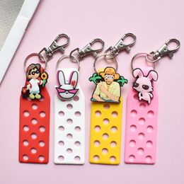 Bad Bunny PVC Doll Keychain -riemen hanger Cartoon Diy sieraden Geschenk Key Chain Soft Lijm