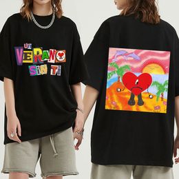 Bad Bunny Un Verano Sin Ti Graphics Shirt Unisexe Hip Hop Shirts Music Album Double face Imprimé Coufre courte EES OVINDISIDE 244