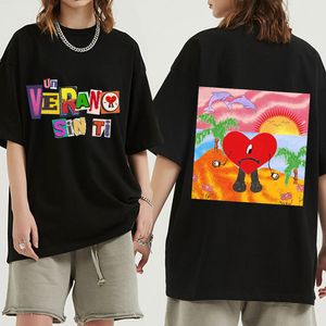 Bad Bunny UN VERANO SIN TI Graphics Shirt Unisex Hip Hop Shirts Muziekalbum Dubbelzijdig Print Korte Mouw Ees Oversized 244