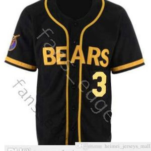 Bad News Bears Jersey Film 1976 Chico's Bail Bonds 3 Kelly Leak Baseball Couleur Noire Maillots Cousu Taille S-XXXL Expédition Rapide