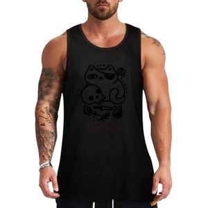 Badass Cat Tank Top Gym Vêtements T-shirt 240408