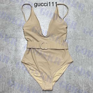 Badge Bikini Kaki gglies V Pour ggs guccis gccci gu Maillot de bain avec lettre cci Ceinture Deep guc Neck Maillots de bain ci Femmes Sexy Dos nu guucci gucc