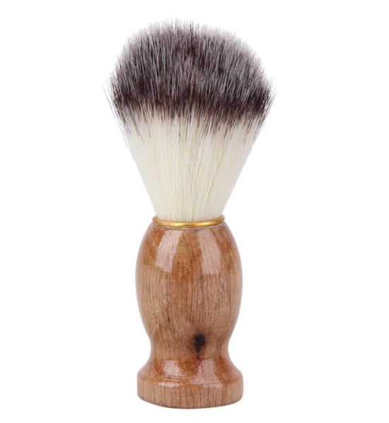 Brocha de afeitar para peluquero de pelo de tejón, brochas de afeitar con mango de madera, herramienta de limpieza de barba Facial para salón Men039s 5630777