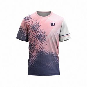 Bádmint Tenis de mesa Camiseta deportiva para hombres Correr al aire libre Fitn Manga corta Tops de gran tamaño Verano Casual O-cuello Camiseta de secado rápido A0kI #