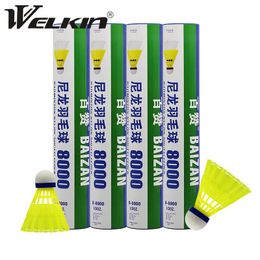 Badmintonbal 12 stuks Srong Nylon Shuttle Tafel Vezel Balhoofd Volledig Rond Wolstijl Kunststof Badminton Outdoor Training Super Gebruik Duurzaam 231120