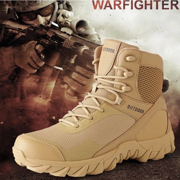 Badminton New Sport Army Men Boots Tactical Boots Outdoor Randonnée Desert Leather Botkle Boots Military Maly Combat Shoes Botas Hombre