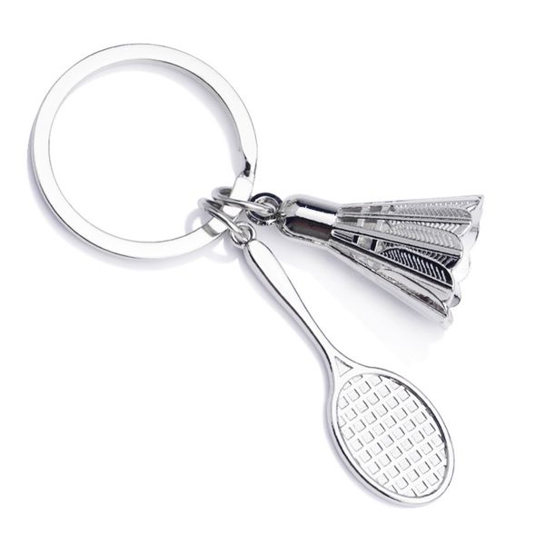 Raquette de badminton porte-clés porte-clés de sport porte-clés créatif sac accessoires ventilateurs cadeaux alliage bijoux en gros
