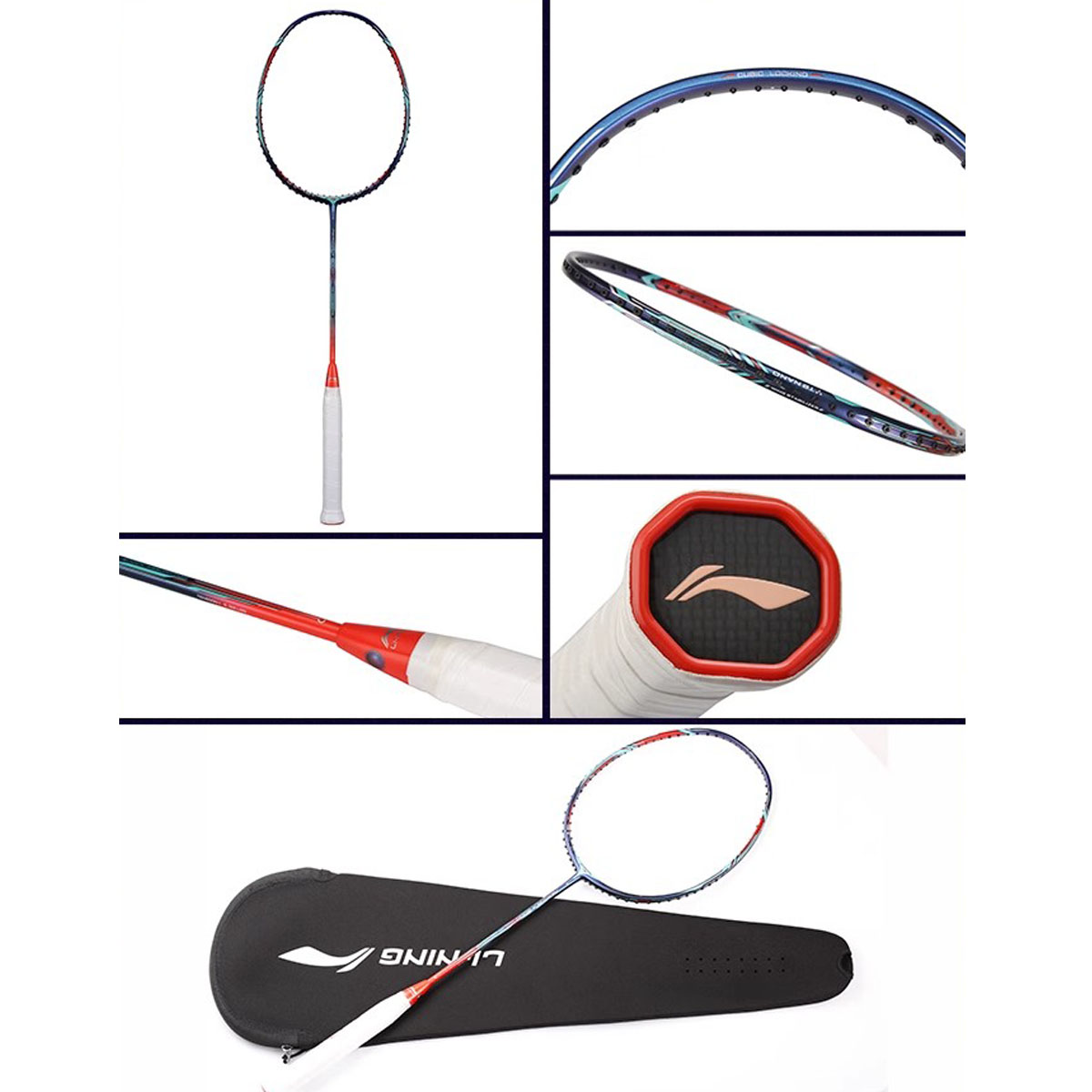 Raquette de badminton - Raquette d'entraînement -fengdong9000-9000c-9000d- 9000i - 9000Commémoration olympique - Fibre de carbone ultra légère tout carbone