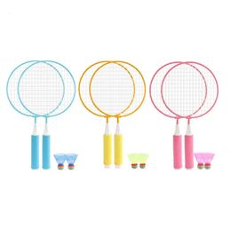 Raquettes de badminton 1 paire enfants enfants raquette de badminton 2 pièces ensemble de badminton jeu de sport de plein air Fitness 231216