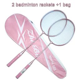 Badminton Rackets 2pcs Professional and Carrying Bag Set Double Racquet Indoor Outdoor Speed ​​Sports Accessoire 230413