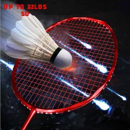 Badmintonrackets 5U Professioneel carbon geïntegreerd badmintonracket Ultralicht offensief enkel shuttleracket voor speltraining TOT 32LBS 231102