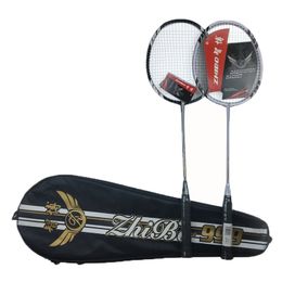 Badminton Rackets Carbon Fiber Racket 2pcs Ultra Light Offensief Raqueta Padel Professional Bat String Grip Cover Set Training 230413