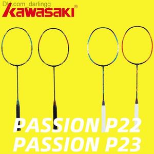 Raquetas de bádminton Raqueta de bádminton original Kawasaki Raqueta de ataque para hombres y mujeres Raqueta de carbono individual Getstrung Agarre libre Passion P22 P23 Q230901