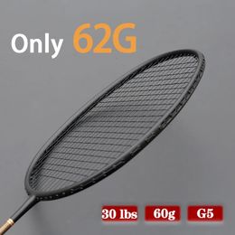Raquettes de badminton Professionnel léger seulement 62G 8U G5 raquettes de badminton cordées en Fiber de carbone avec sac d'entraînement raquette Sport pour adulte 231108