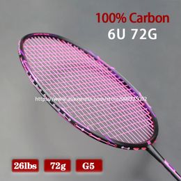 Badmintonrackets Superlicht 6U Carbon Badmintonrackets Professionele offensieve en defensieve raquetas met snarentas Snelheid Z Force 22-26lbs 231201