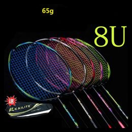 Badminton Rackets Superlicht 8U Full Carbon Fiber Badminton Rackets String Professionele Racket Bespannen Padel Sport Voor Volwassen Kinderen 231102