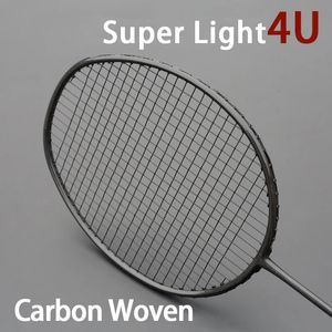 Raquettes de badminton Ultraléger 4U 82G 100% raquettes de badminton tissées en carbone raquette professionnelle G5 22-32LBS avec sacs de sport pour adulte 231201