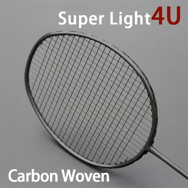 Raquettes de badminton Ultraléger 4U 82G 100% raquettes de badminton tissées en carbone raquette professionnelle G5 22-32LBS avec sacs de sport pour adulte 231124