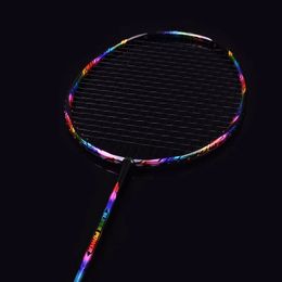 Raquettes de badminton Raquette de badminton professionnelle ultralégère 7U 67g en carbone N90III raquette de badminton cordée 30 LBS avec poignées et sac 231216