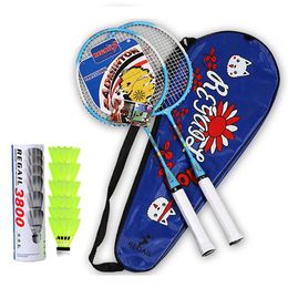 Badmintonrackets Ultralight badminton gripracket Set 6/3 badmintonballen Veren shuttle met tas Shuttles Family Sports 231201
