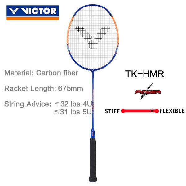 Raquetas de bádminton VICTOR original 4U 5U Raqueta de alta tensión TKHMR Raqueta 100% Carbon Thruster hammer 230608