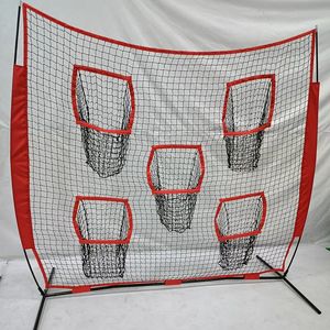 Ensembles de badminton Filet de softball de baseball 7x7 'avec cadre pratique pour frapper le lancer au bâton attraper l'équipement de butée cible de football portable 231124