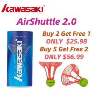 Badminton Shuttles Kwasaki Originele AirShuttle Outdoor Plastic Bal Nylon Shuttle 3pcsPack 231208