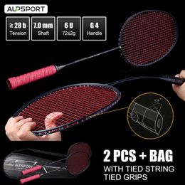 Badminton String ALP XHP 2 stuks 6U 72g Ultralight G4 T700 100 Origineel Full Carbon Fiber 22 30Lbs Bespannen Professioneel racket met tas 231213