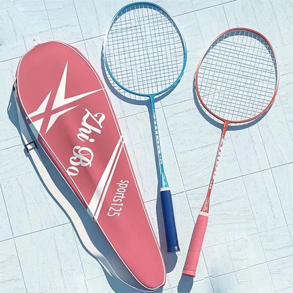 Juego de raquetas de cuerdas de bádminton, ultraligeras individuales y dobles, duraderas para hombres, mujeres, adultos, estudiantes 231208