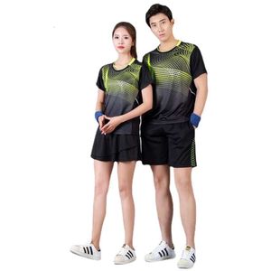 Costume de badminton, maillot de compétition rapide à manches courtes pour hommes et femmes, maillot de tennis imprimé par équipe, Fiess Sportswear