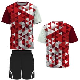 Badminton T-shirt en shorts Set Tennis Voetbal Trainingsuniform Zomer Outdoor hardloopsweatshirt Ademend licht 240315