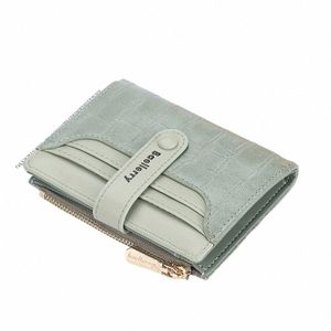 Baellry Brand Wallet Femmes 2023 Nouveau portefeuille de boucle courte de boucle ponçonne en cuir poncées mini-sac à main féminin Carteras B7bm #