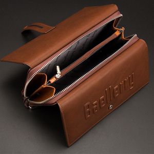 Baellerry Mannen Portemonnees Grote Portemonnee Mannen Portemonnee Business Mannelijke Rits Clutch Bag Lederen Portefeuilles Merk Lange Telefoon Bag Geld Portemonnee Y19052104