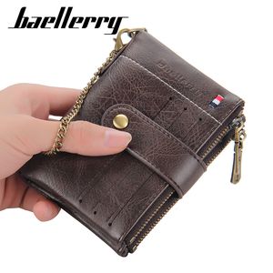 Baellerry portefeuille pour hommes nouveau porte-monnaie européen et américain à double boucle à glissière porte-monnaie rétro porte-monnaie vertical