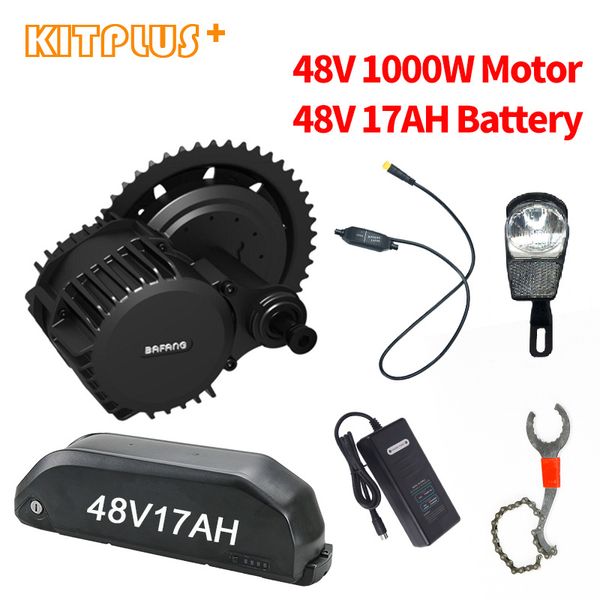 Bafang BBSHD 1000W 48V Motor con 17AH Batería BBS03 100MM Bike Kit 120 MM Mountain Electric Fat Mid