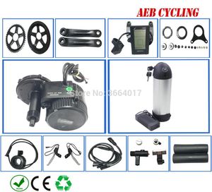 Kits de moteur d'entraînement moyen Bafang BBS01B 36V 250W manivelle avec batterie à tube diagonal de type bouteille au Lithium-ion haute puissance 10Ah