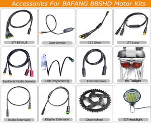 Bafang Motoronderdelen Bike Light Hydraulische remwielversnelling Sensor Display Rem Snelheid Extension Cable USB Programmering Ebbus -kabel F5578009