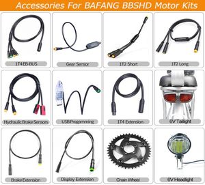 Bafang Motor Pièces Bike Light Hydraulic Gear Shift Shift Capteur Affichage de la vitesse de frein Extension de vitesses USB Câble EBBUS F2388474