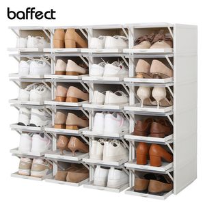 Baffect 2pcslot chaussures boîtes empilables chaussures chaussures rack organisateur de chaussures en plastique pour talons hauts baskets chaussures de rangement tiroirs 201109
