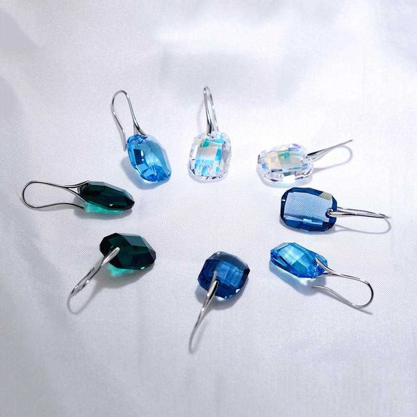 BAFFIN Original Cristaux De Swarovski Carré Boucles D'oreilles Grandes Pendientes Suspendues Femmes Argent Couleur Déclaration Bijoux