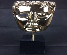 Trophée BAFTA en métal Trophée BAFTA BAFTA en métal Trophée du film de la British Academy Award couleur or ou argent et base noire 4851752