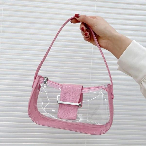 Sac 2024 petits sacs à main pour femmes Design de luxe Transparent PVC gelée aisselles épaule fourre-tout femme messager