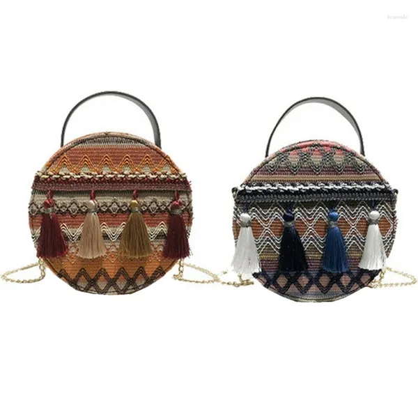 Sac à main à pompon pour femmes, petit sac à bandoulière Design National chinois, joli sac à main à la mode, fourre-tout de plage, 2024